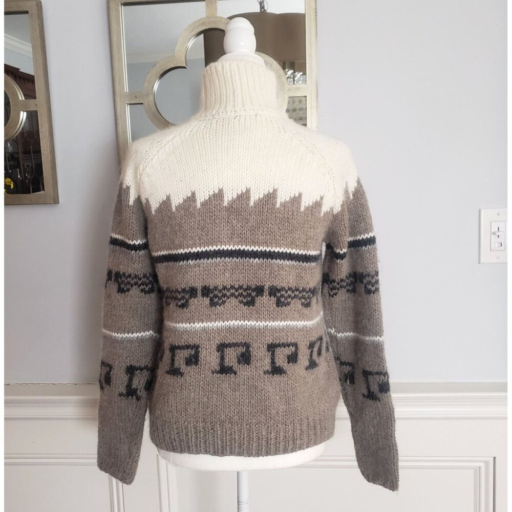 Zara Made in Italy Oversize Chunky Nordic Alpaca Llama Wool Turtleneck Sweater M - Picture 6 of 12